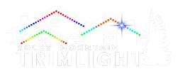 The logo for rocky mountain twilight is a rainbow colored mountain with a star in the middle.