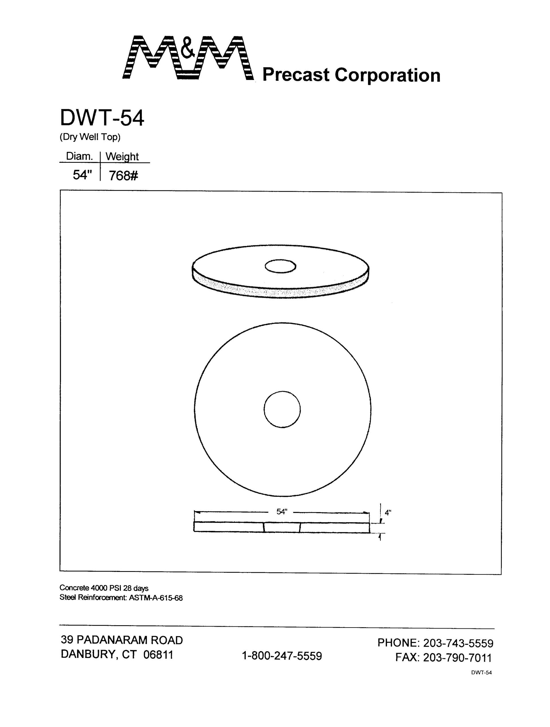 Dry Well Top — Danbury, CT — M & M Precast Corp.