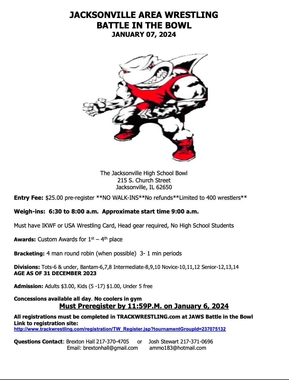 REGISTER PALMYRA YOUTH WRESTLING CLUB PALMYRA, MO