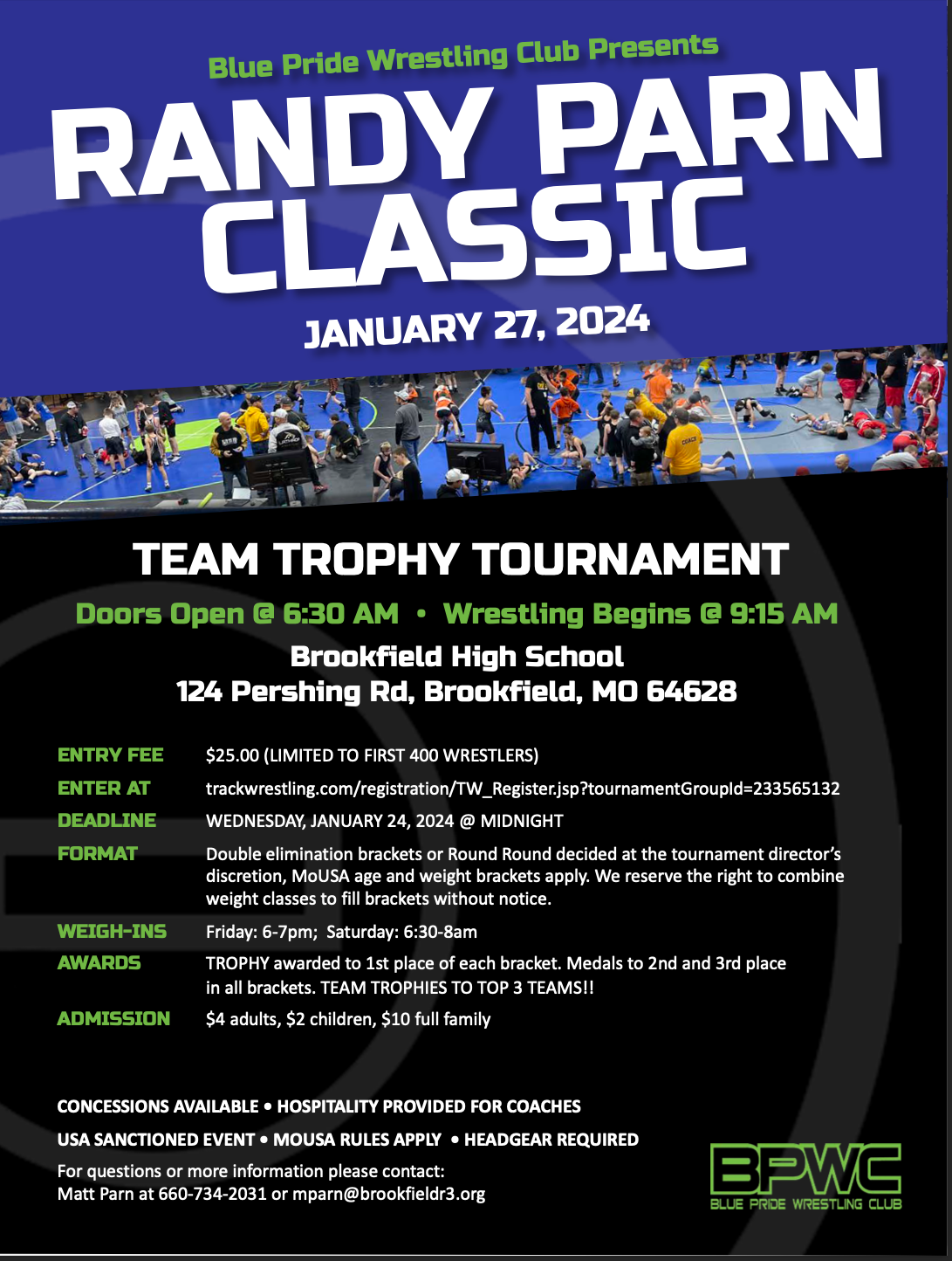 REGISTER PALMYRA YOUTH WRESTLING CLUB PALMYRA, MO