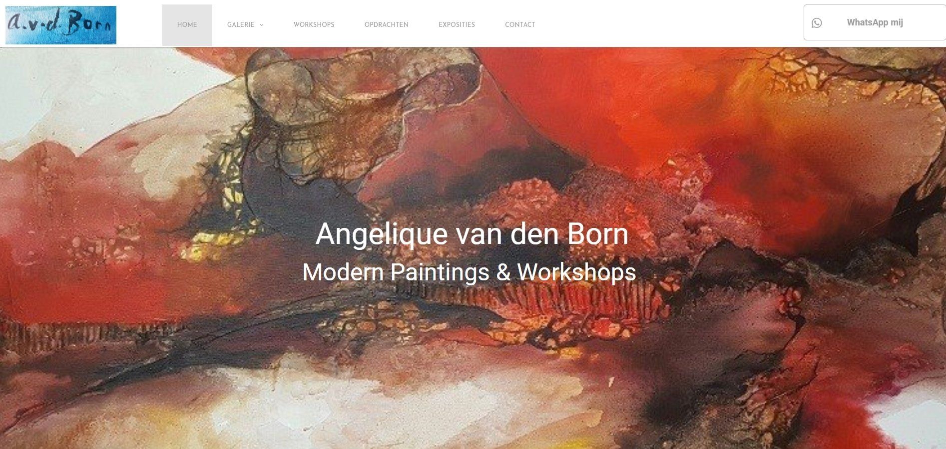 Een website voor angelique van den born moderne schilderijen en workshops