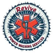 A logo for a company called revive power washing services