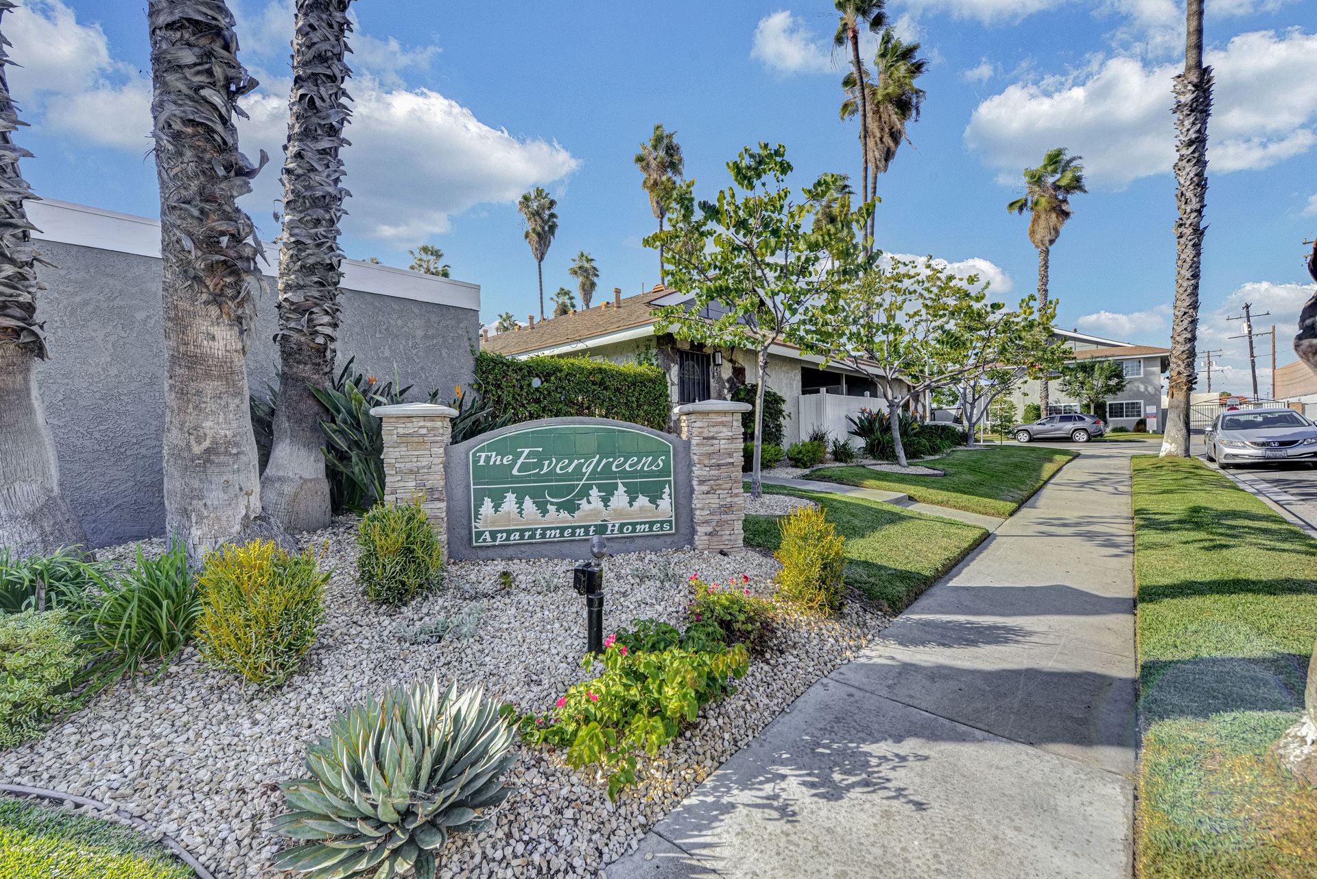 Evergreens community sign