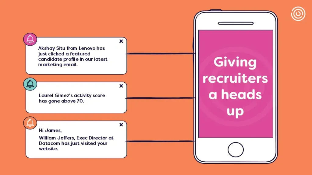 Smartphone with notifications saying: