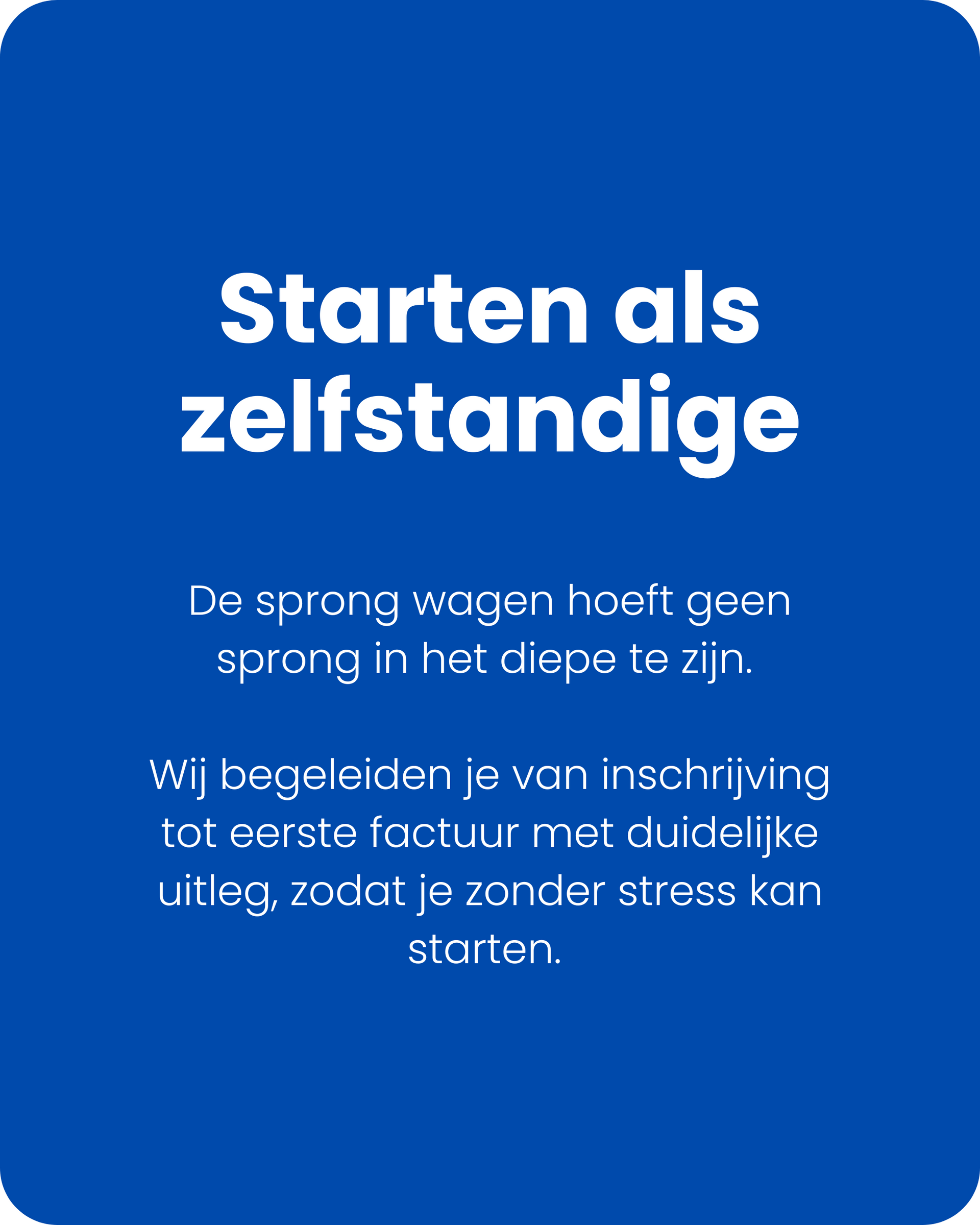 Korte omschrijving diensten voor starters die starten als zelfstandige
