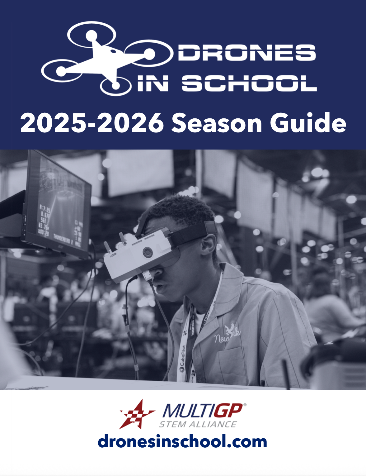The cover of the drones in school 2024-25 season guide