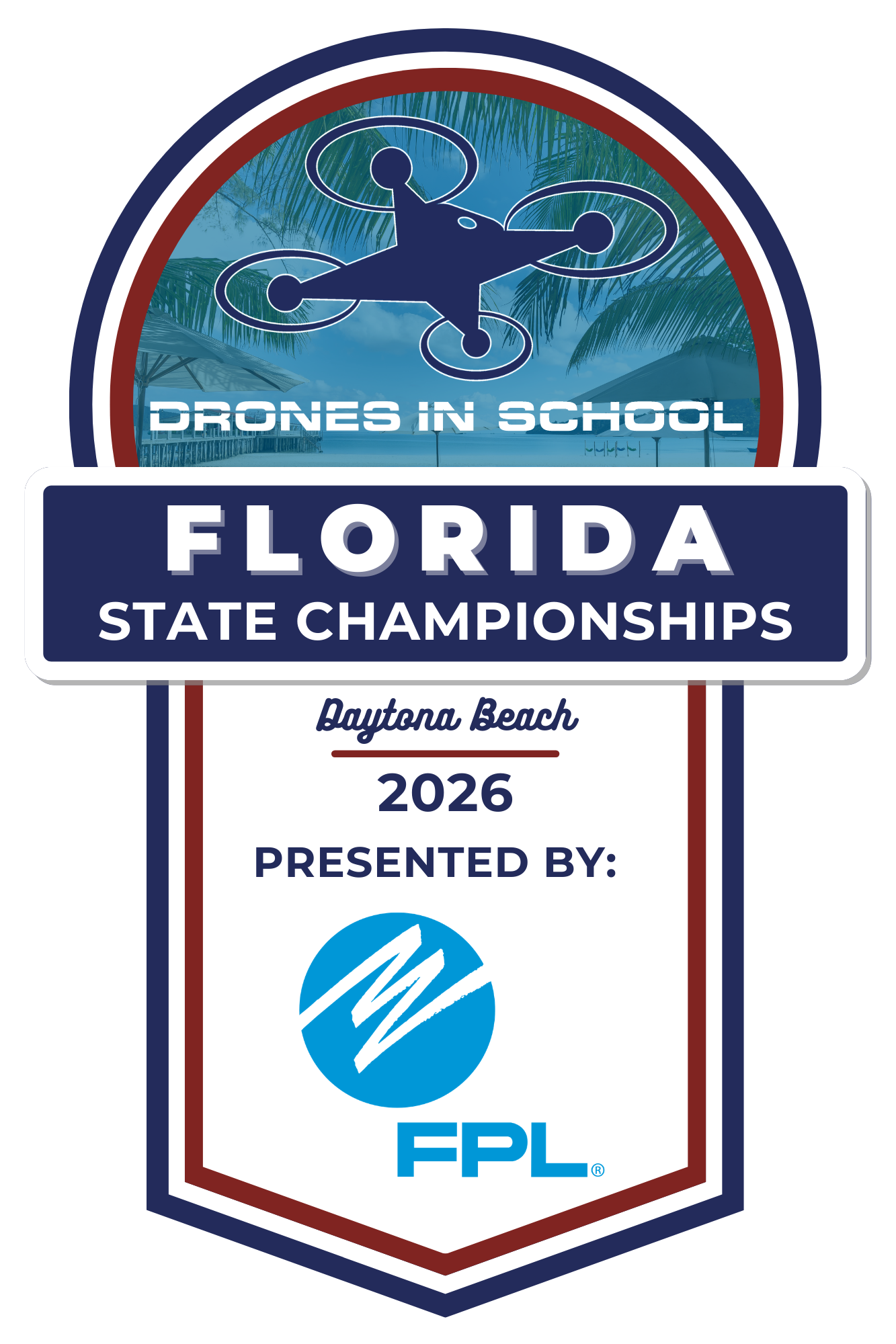 A logo for the florida state championships in drones in school