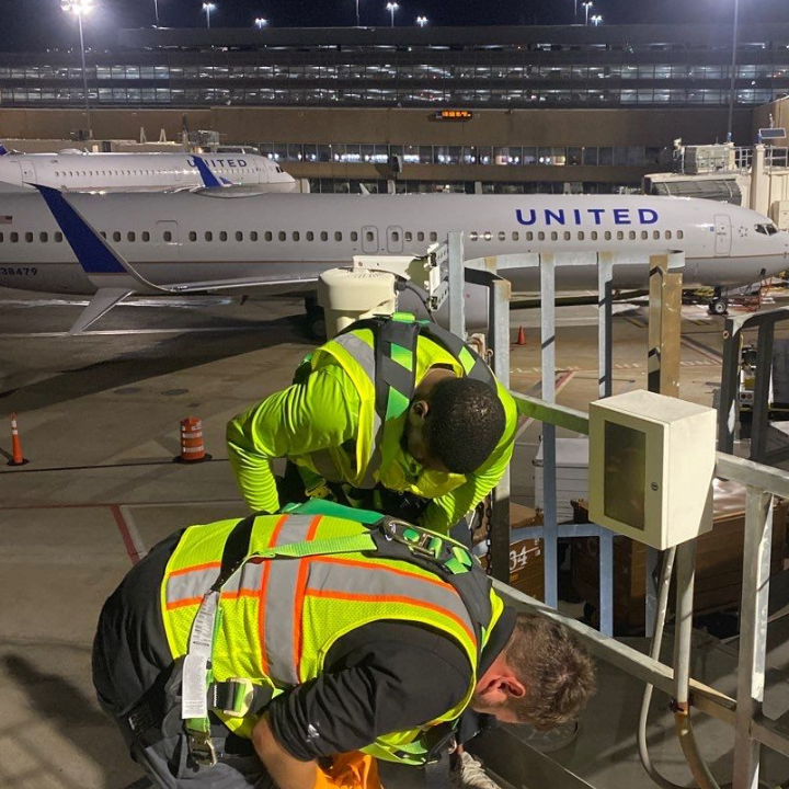 Commercial roofing project in Houston at the Bush Airport.