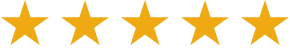Five solid gold-colored stars arranged in a horizontal row.