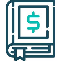 Two stacked books with gold coins on top.