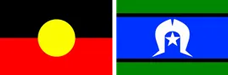 The Australian Aboriginal flag alongside the Torres Strait Islander flag.