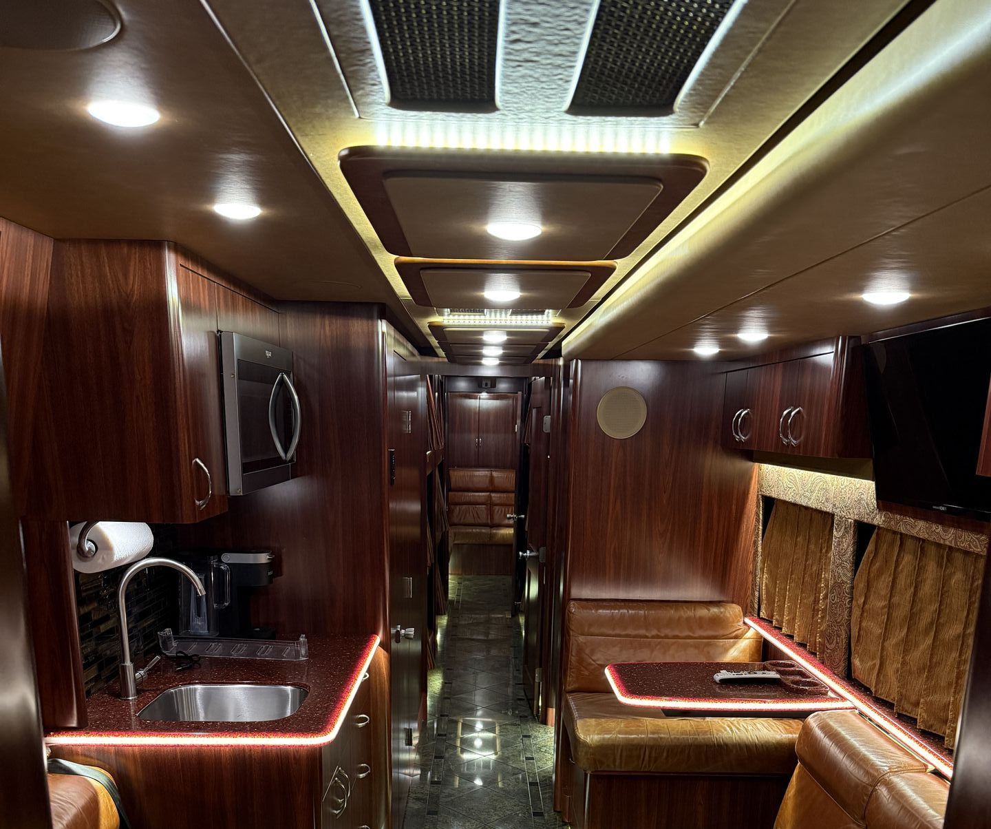 Comfortable bunk setup inside Coach 18, sleeps up to 12 passengers