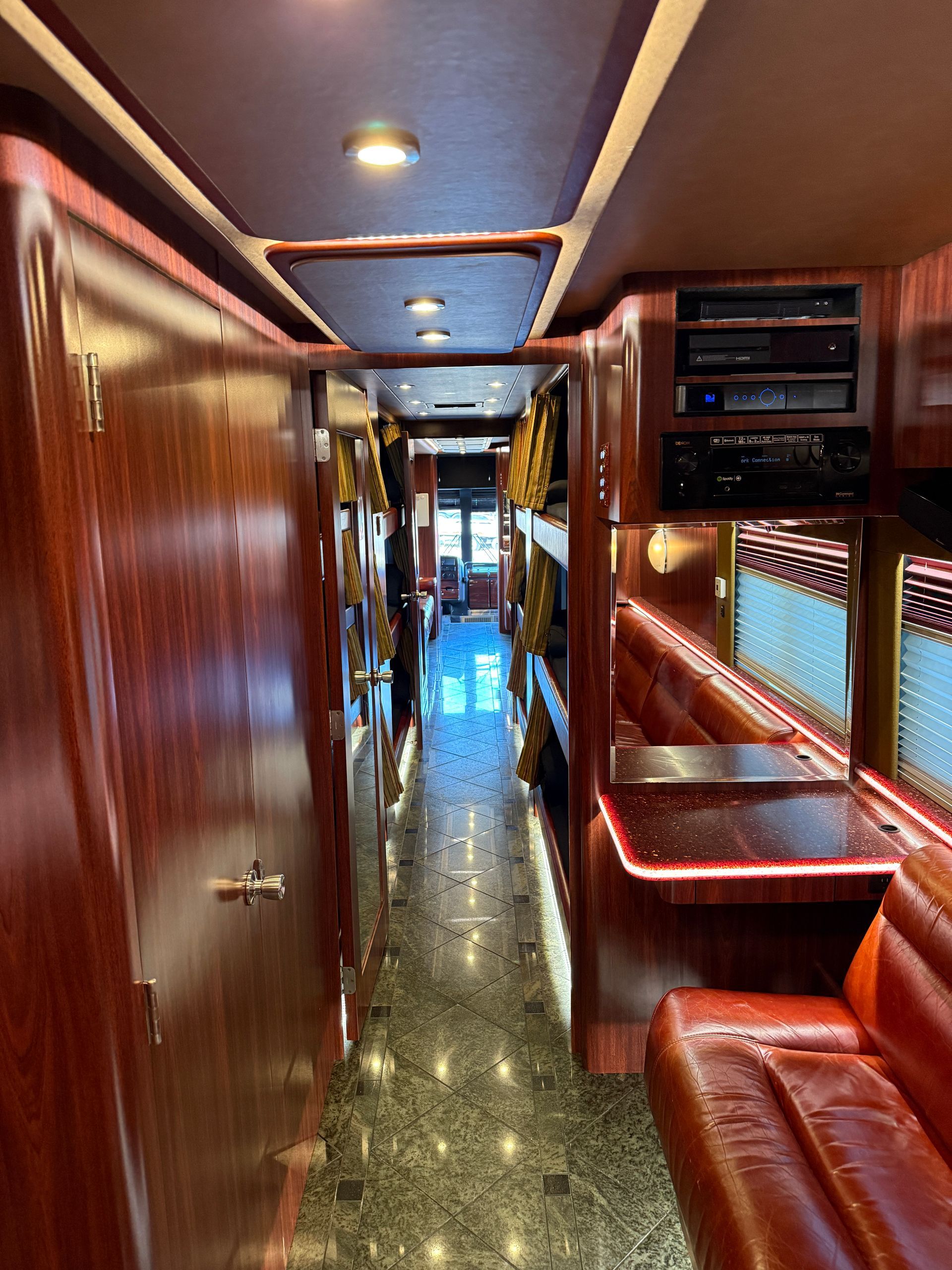 Comfortable bunk setup inside Coach 13, sleeps up to 12 passengers