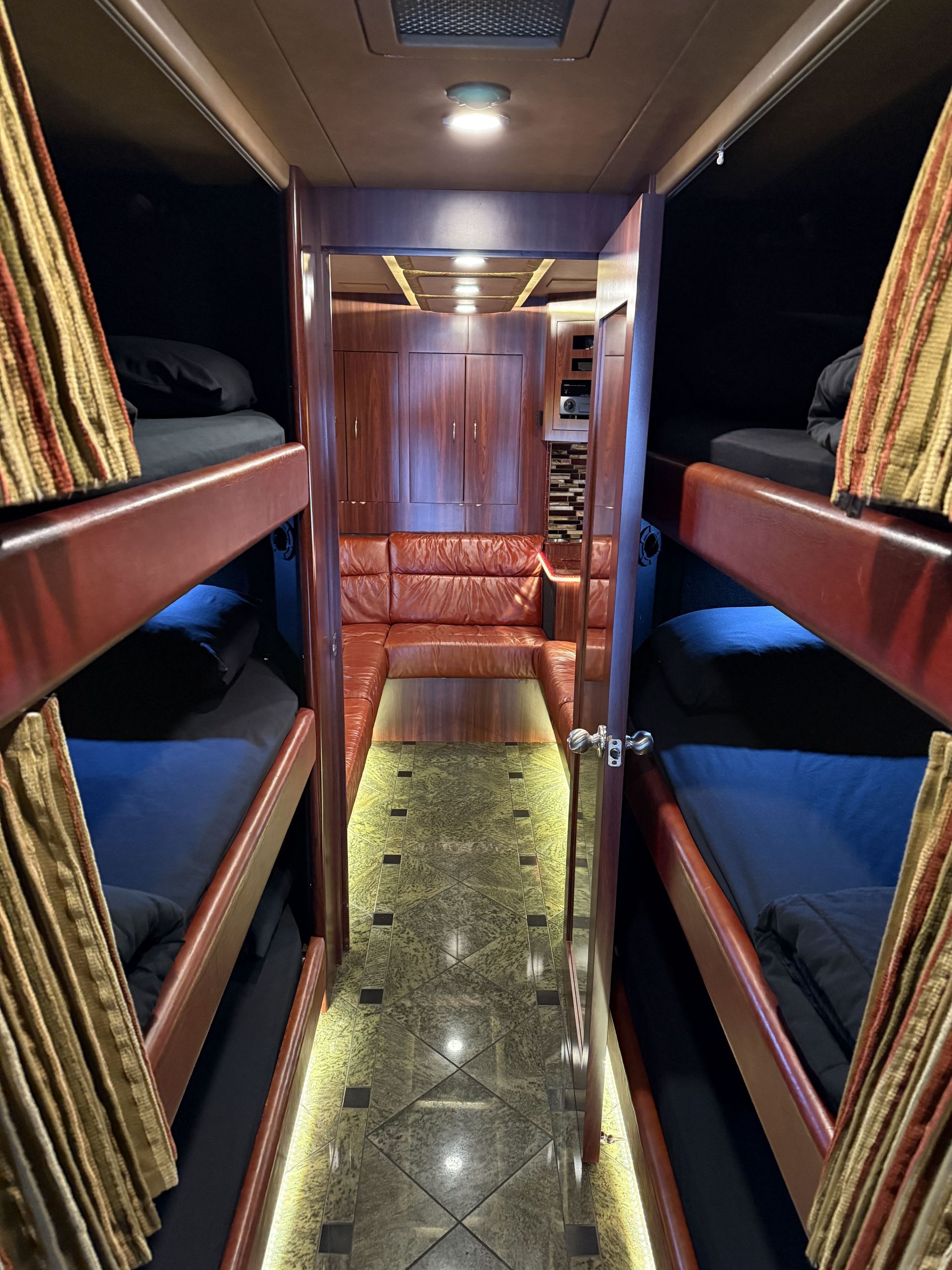 rear lounge with plush seating