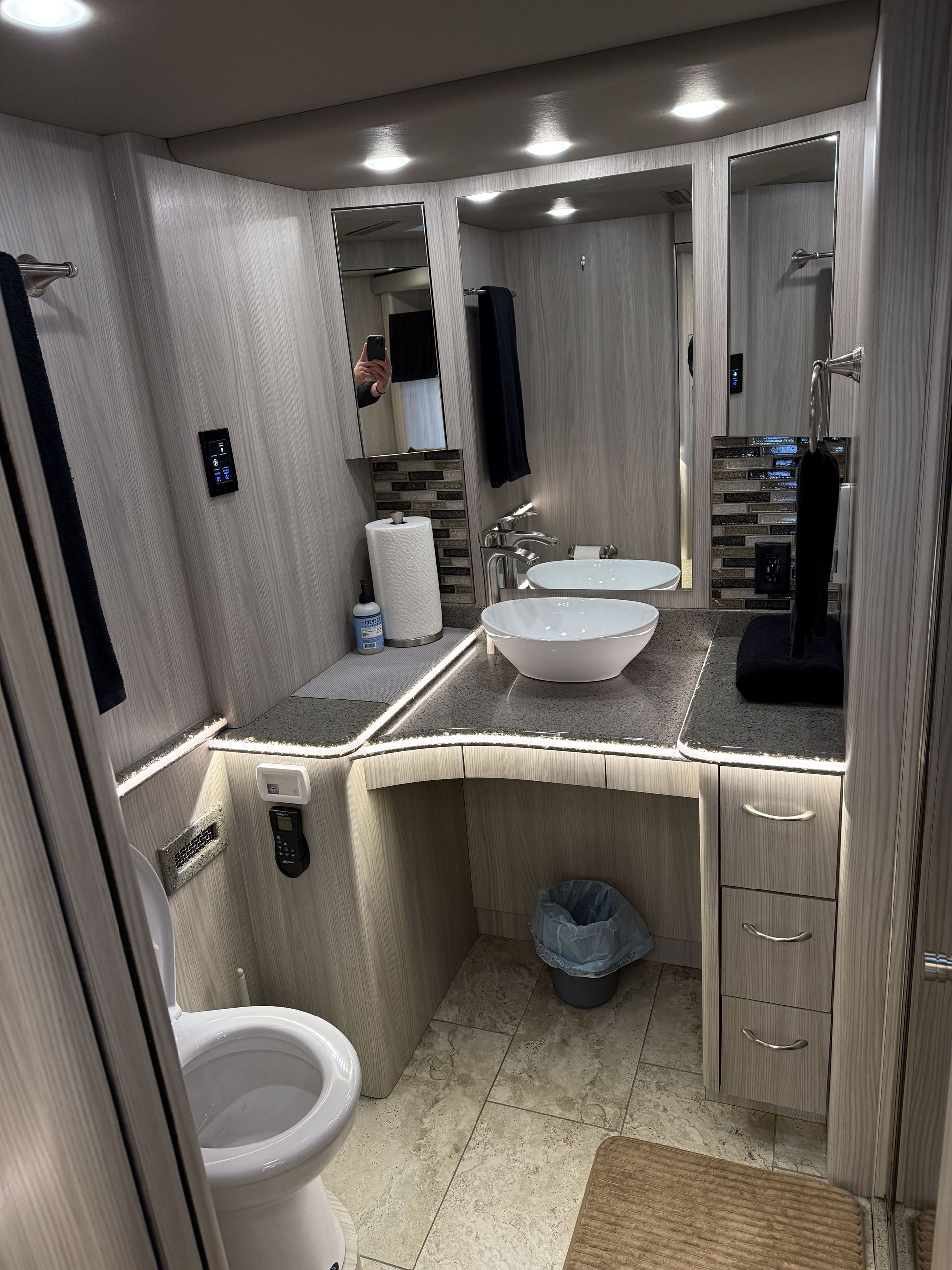 Luxury entertainer coach parked