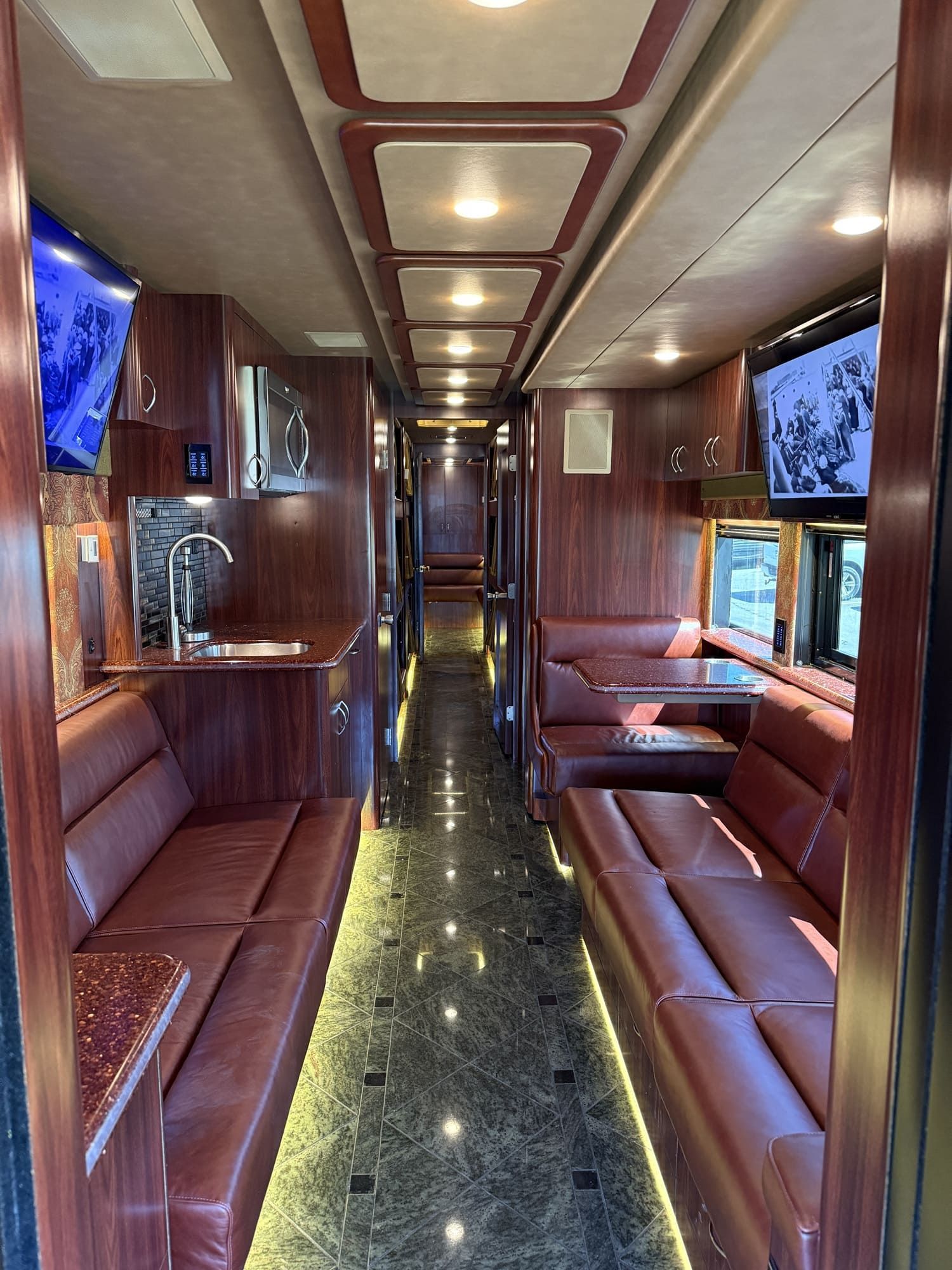 Comfortable bunk setup inside Coach 16, sleeps up to 12 passengers