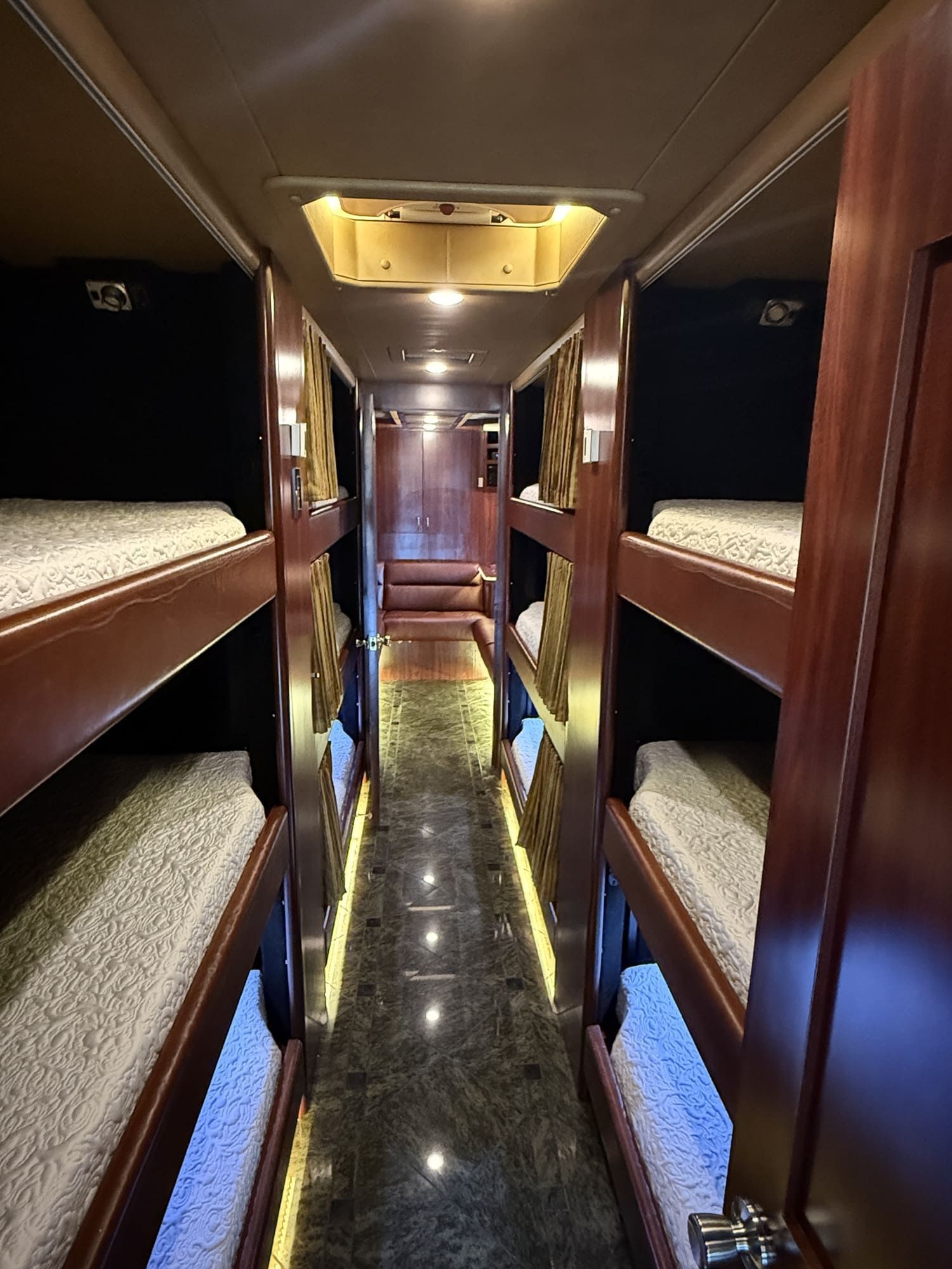 rear lounge with plush seating 