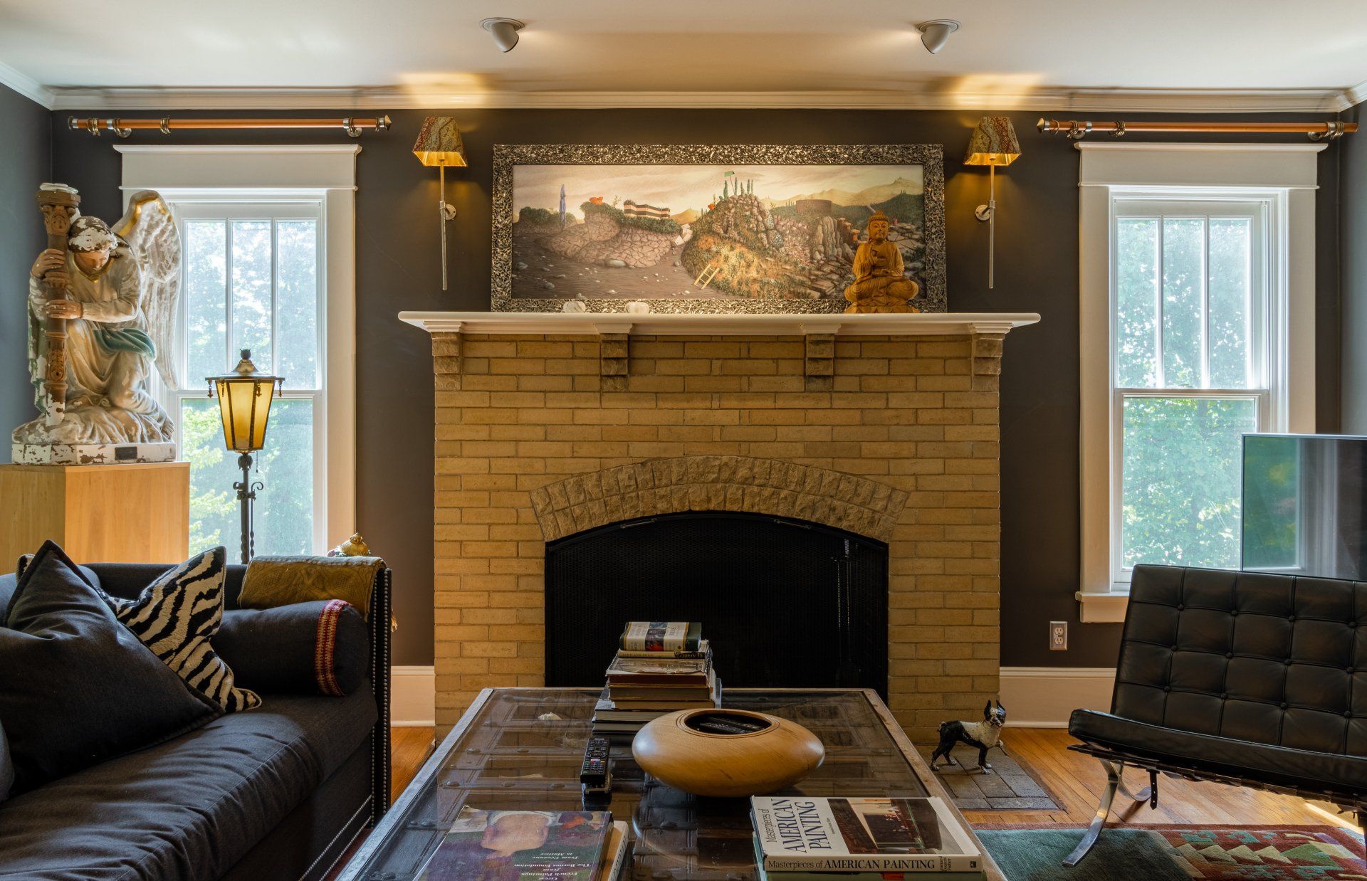 Fireplace feature interior design in Pennsylvania