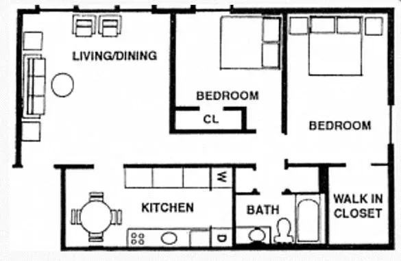 2 Bedroom Floor Plan