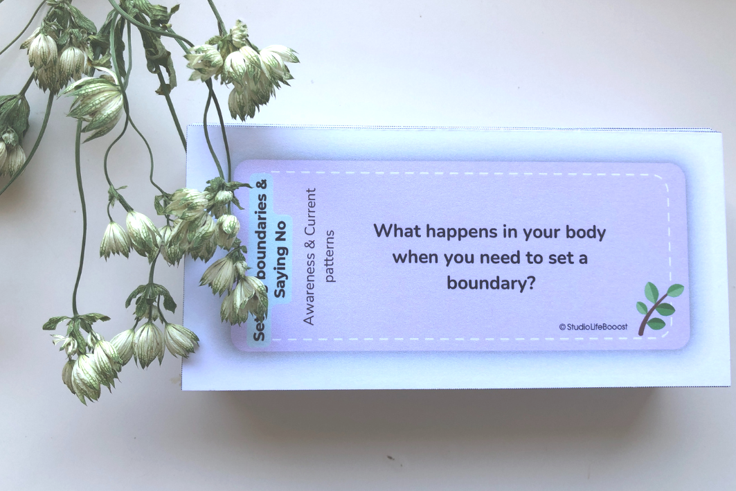 A coach card that says what happens in your body when you need to set a boundary