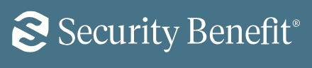 The security benefit logo is on a blue background