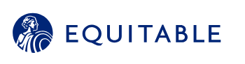 A logo for equitable with a woman in a circle