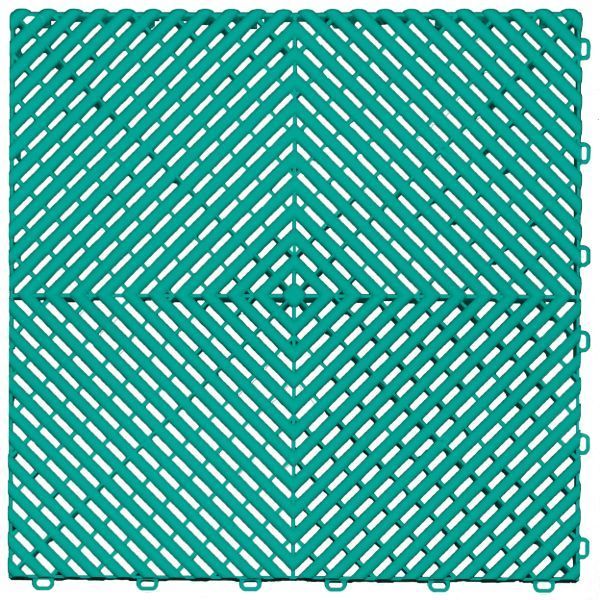 Teal color option for swisstrax garage floor tiles