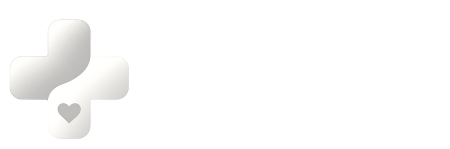 Medi Alarms 247 Logo White & Silver