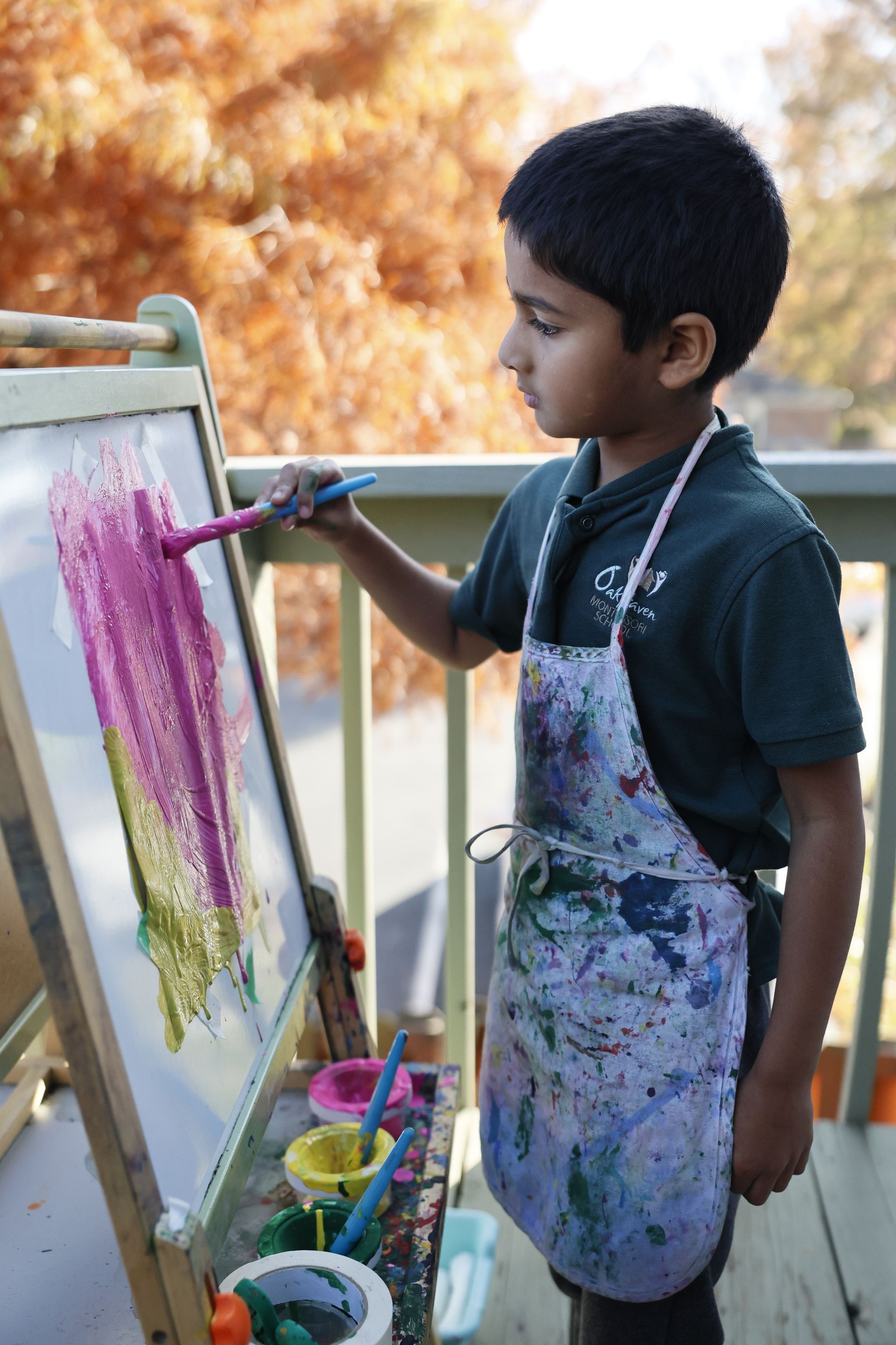 Montessori child painting