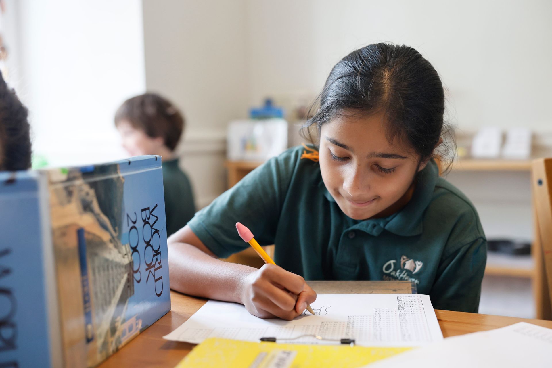 Montessori children working in classroom