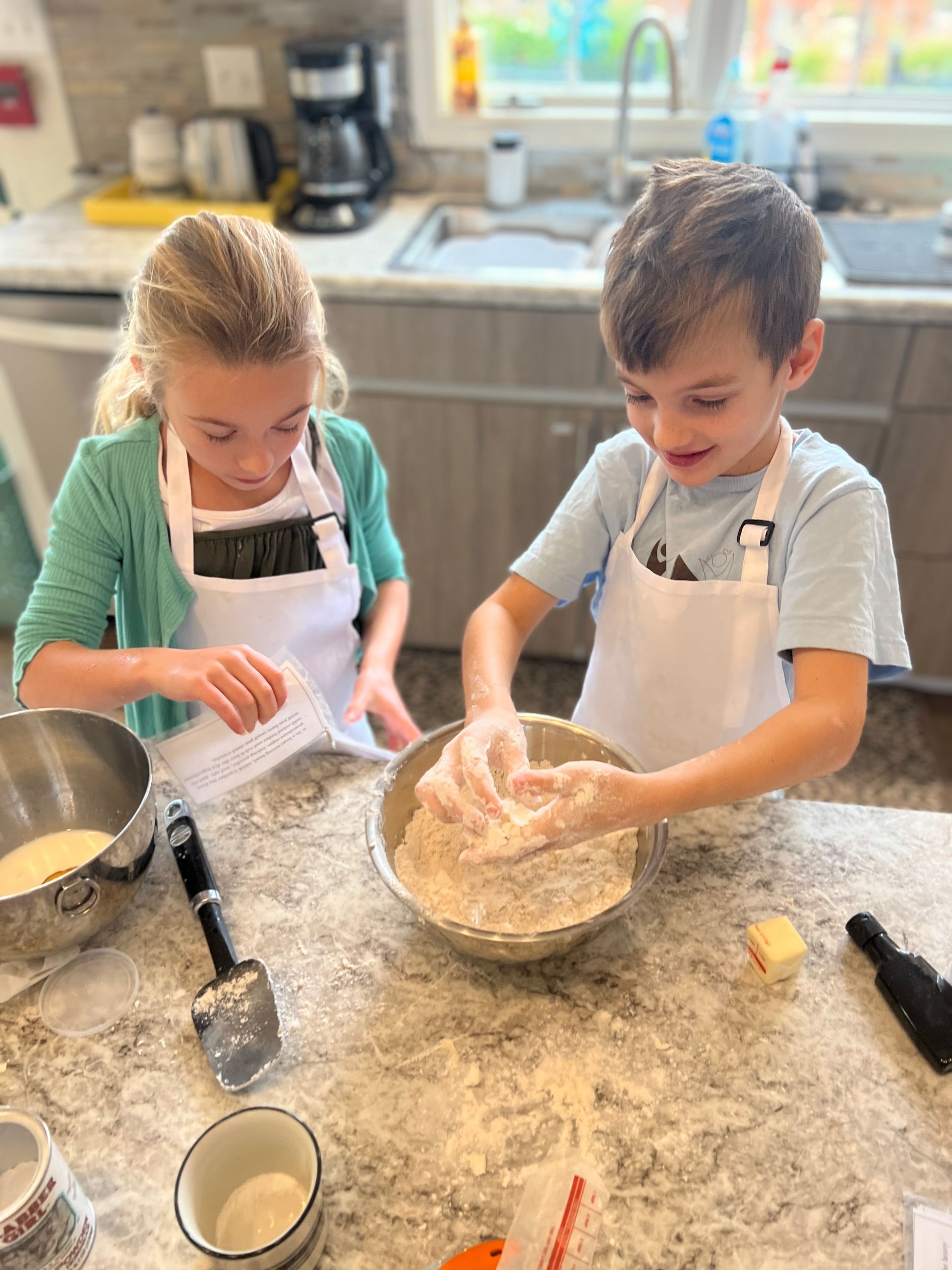 Montessori children working practical skills