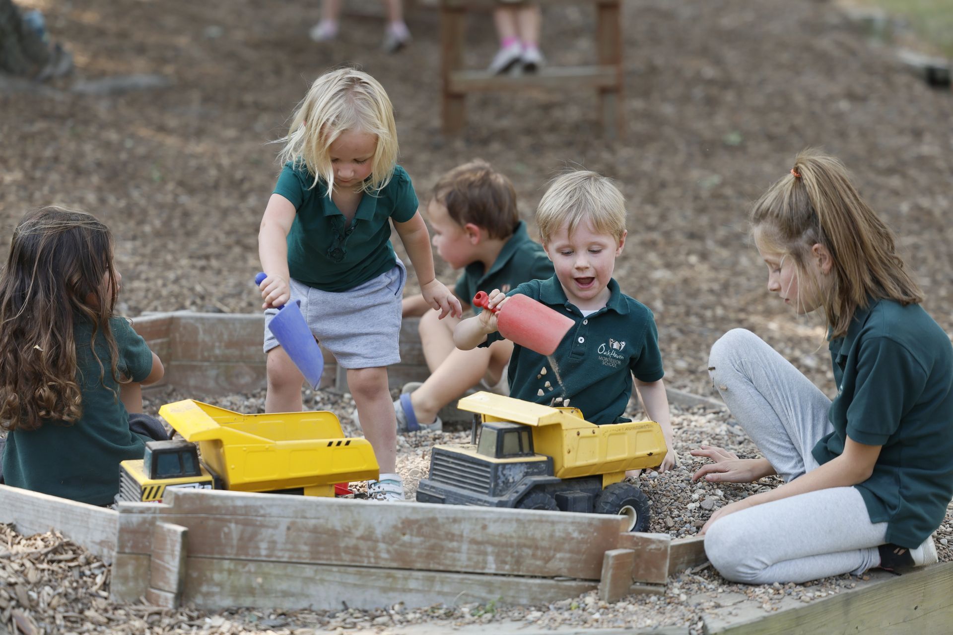Montessori students during outdoor time