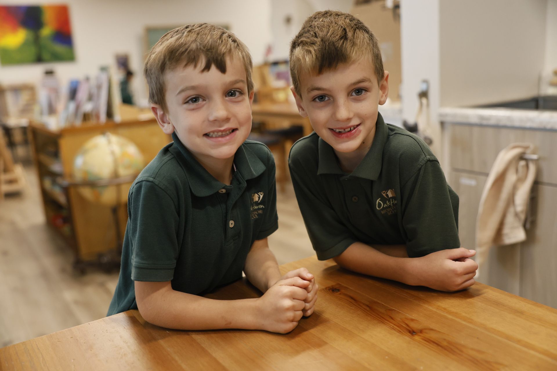 Two montessori child smiling