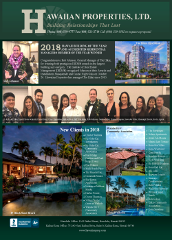 December 2018 Industry Publication Ads – Honolulu, HI – Hawaiian Properties
