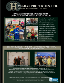 January 2021 Industry Publication Ads – Honolulu, HI – Hawaiian Properties