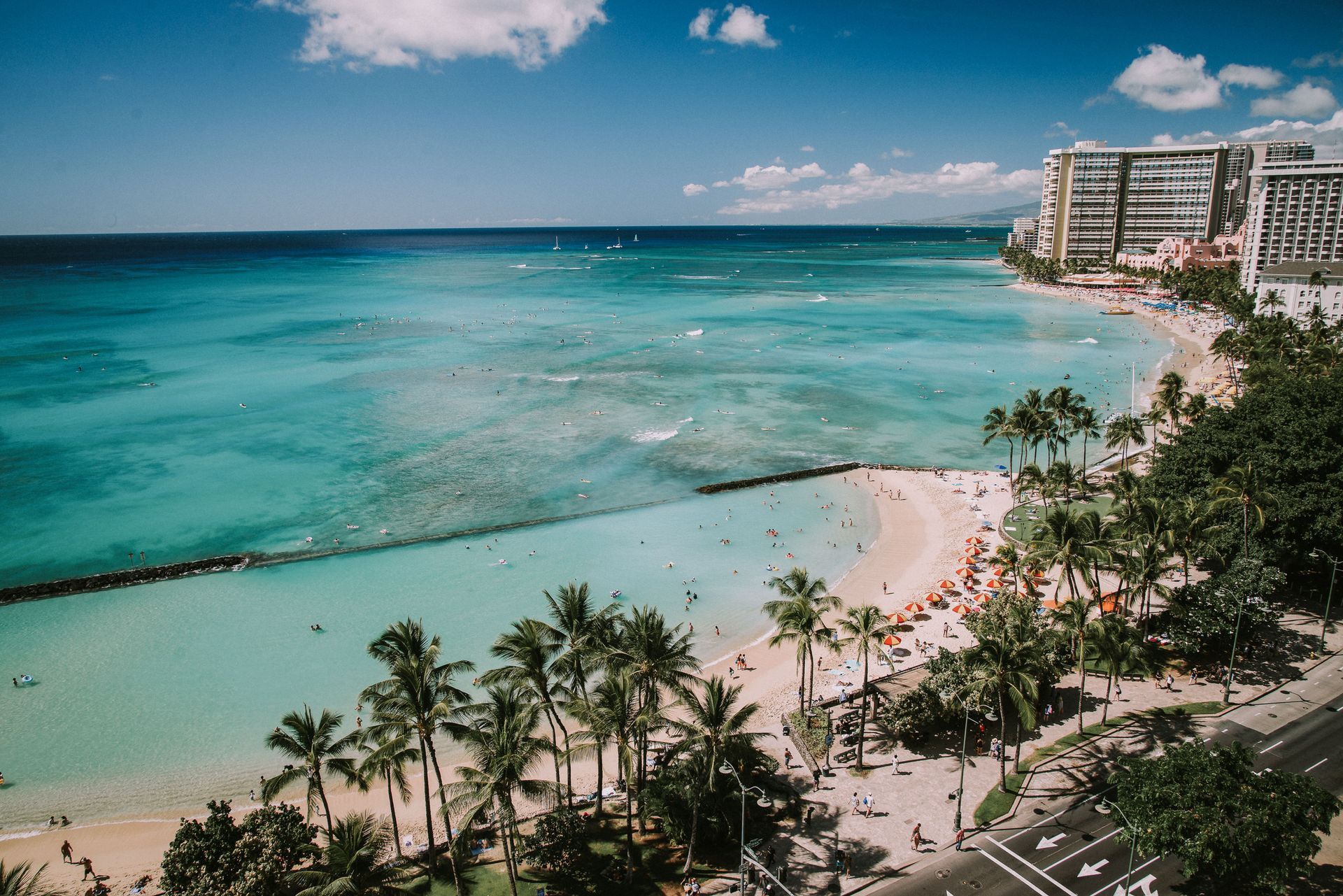 Waikiki Beach in Honolulu, Oahu, Hawaii, USA. Waikiki Beach in Honolulu, Oahu, Hawaii, USA.