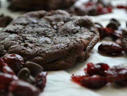 Double chocolate cherry cookies