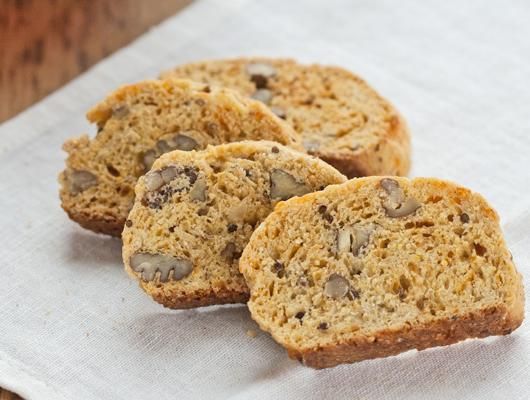 Cheddar pecan cocktail biscotti