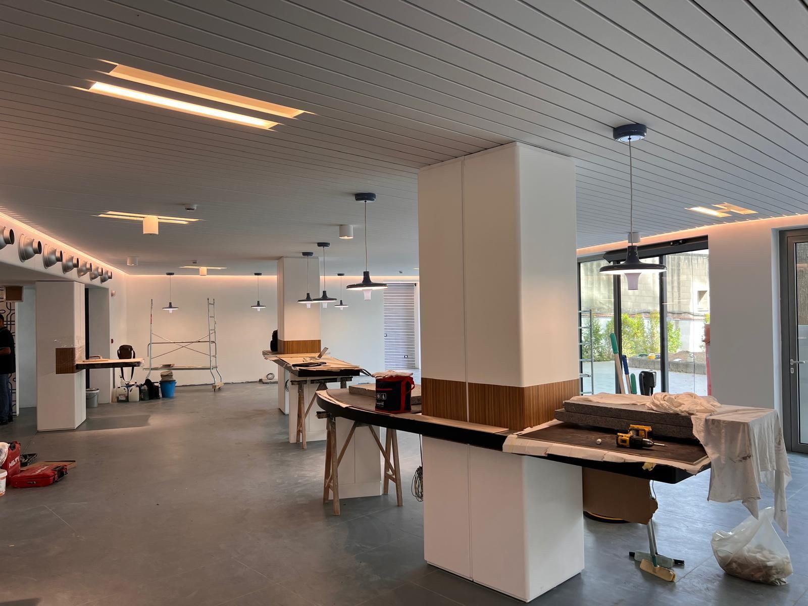 faretti e soffitto in cartongesso