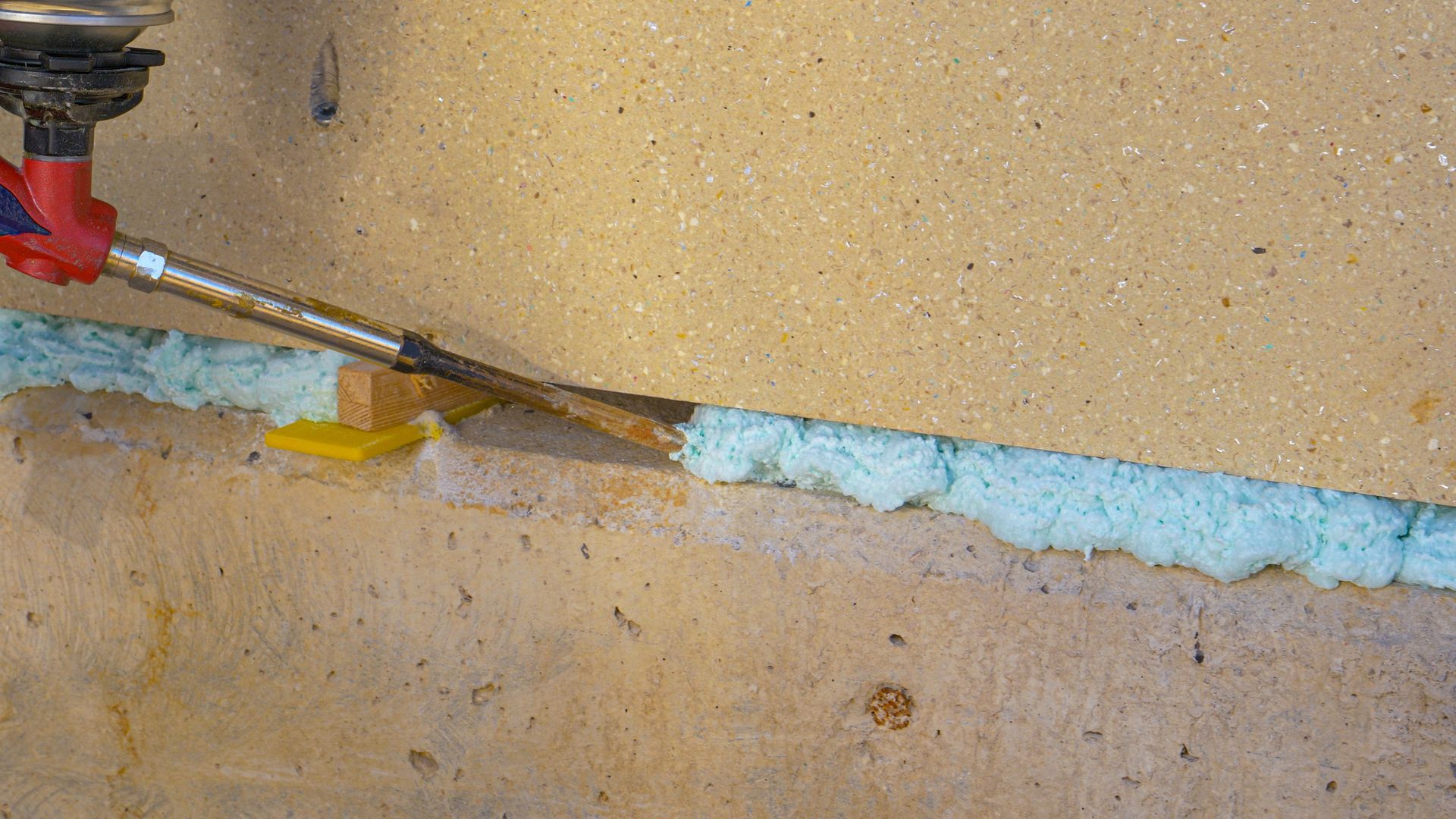 Insulation in a  wall crack