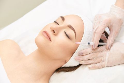 Injecting Medicine on Woman's Face — Bourbonnais, IL — David E. Krause, M.D., Ltd.