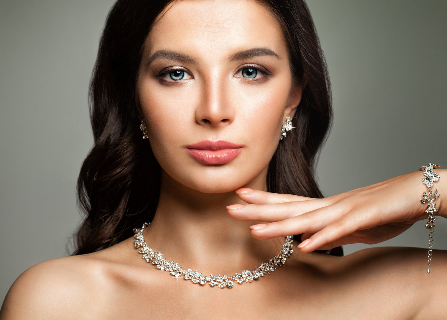 Woman Wearing Necklace, Earrings And Bracelet — Carlisle, PA — Kevin Bear Jewelers