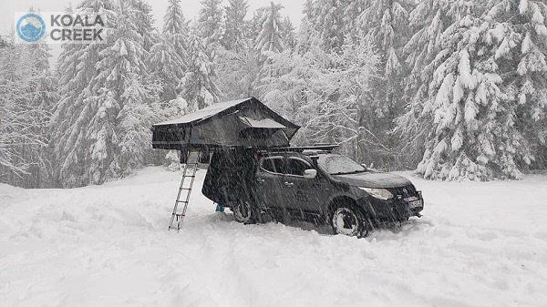 Ook 's winters kunt u kamperen in uw daktent.