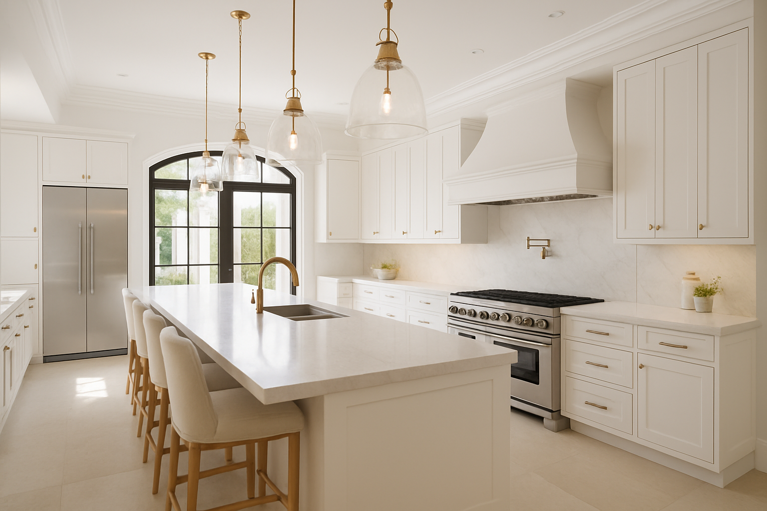 A living room with a couch , chairs , coffee table , fireplace and television.