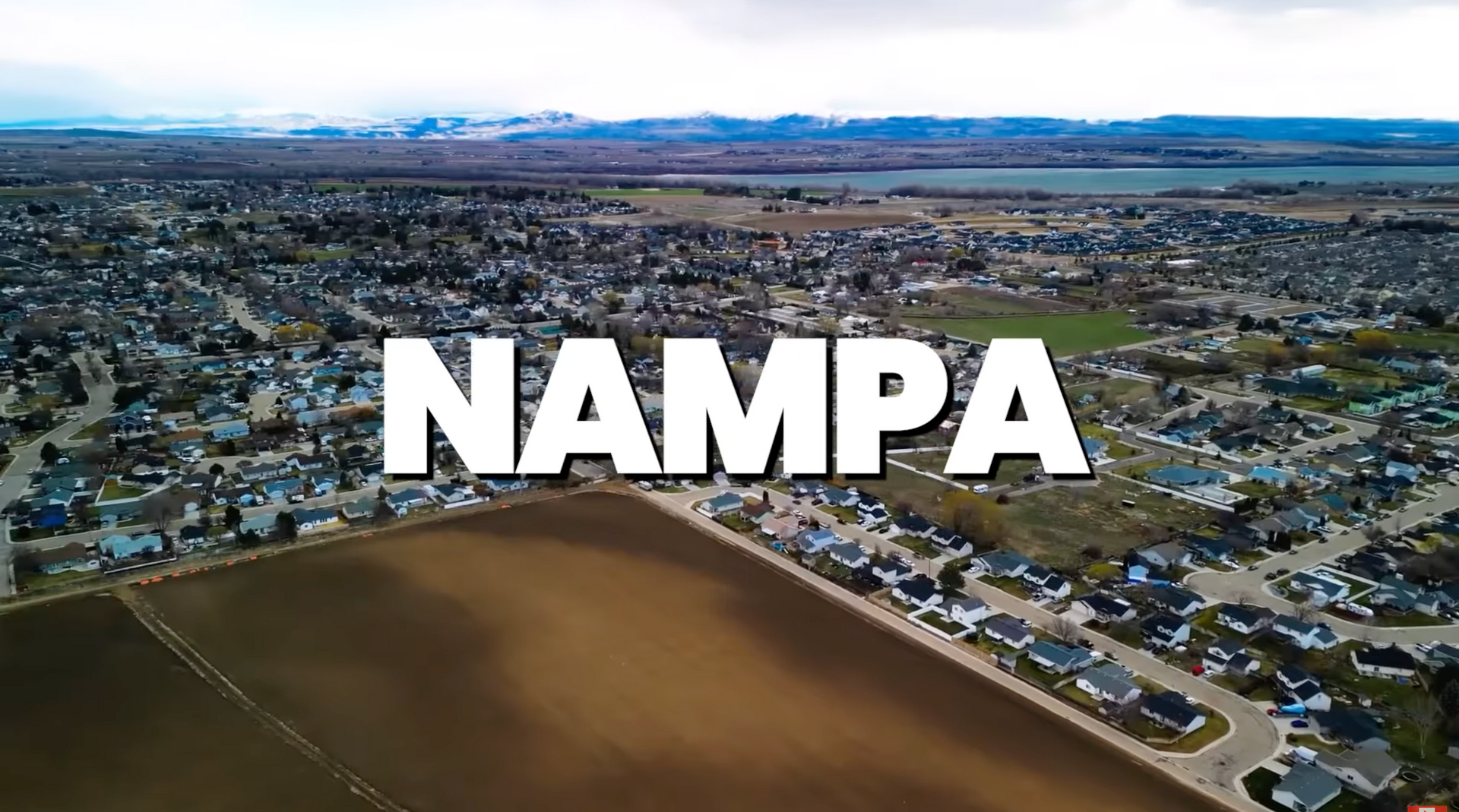 Aerial view of Nampa showing new subdivisions built on former farm fields