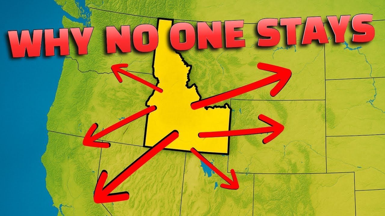Map of Idaho with arrows showing people moving away, showing why many residents don’t stay in Boise