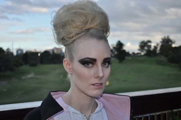 large blonde hair in bun