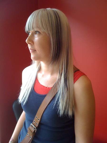 straight blonde and brown hair