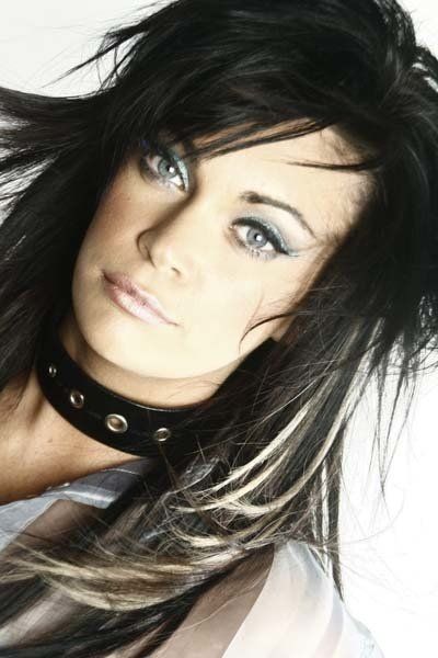 woman with black straight hair portrait