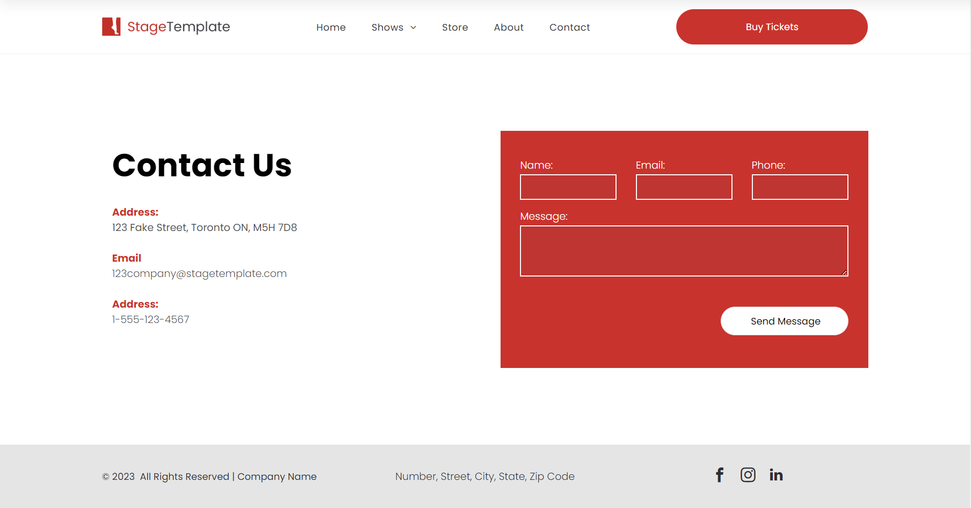 Web Template - Contact Page